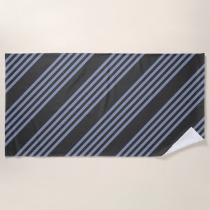 Blauwgrijs en houtskool met vijf stripe patronen strandlaken