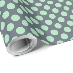 Blauwgrijs en Mint Polkadot Pattern Cadeaupapier