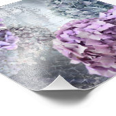 Blauwgrijs  floreel Hydrangea Bloedpatroon Foto Afdruk (Hoek)