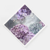 Blauwgrijs  floreel Hydrangea Bloedpatroon Servetten (Hoek)