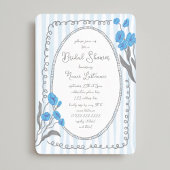 Blauwgrijs grillig handgeschilderd Vrijgezellenfee Kaart