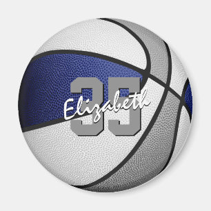 Blauwgrijs kinder sportteam kleuren basketbal magneet