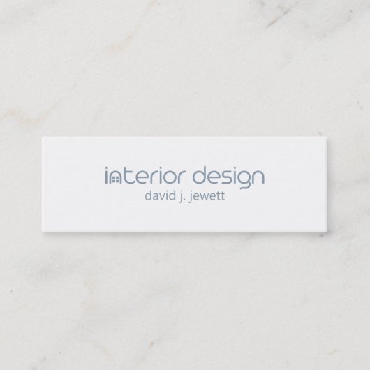 Blauwgrijs minimalistisch interieur Logo Mini Visitekaartje (Voorkant)