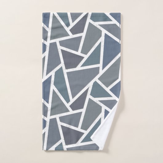 Blauwgrijs mozaïekpatroon bad handdoek (Handdoek)