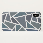Blauwgrijs mozaïekpatroon Case-Mate iPhone case (Achterkant (horizontaal))