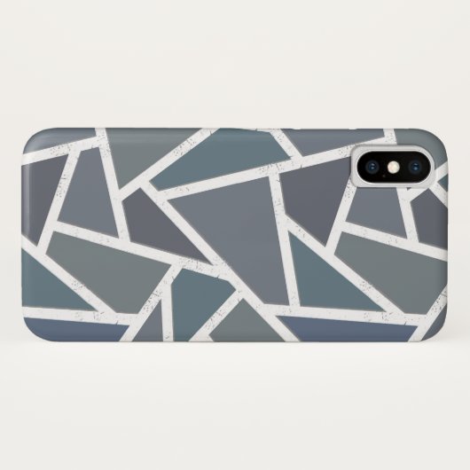 Blauwgrijs mozaïekpatroon Case-Mate iPhone case (Achterkant (horizontaal))
