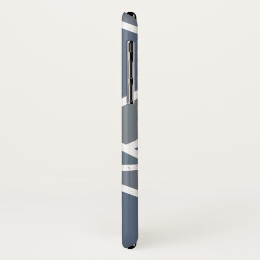 Blauwgrijs mozaïekpatroon Case-Mate iPhone case (Achterkant/links)