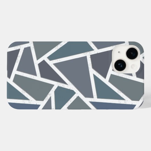 Blauwgrijs mozaïekpatroon Case-Mate iPhone case (Achterkant (horizontaal))