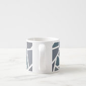 Blauwgrijs mozaïekpatroon espresso kop (Achterkant)