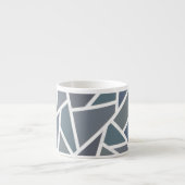 Blauwgrijs mozaïekpatroon espresso kop (Voorkant)