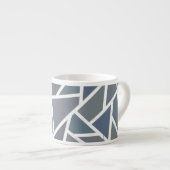 Blauwgrijs mozaïekpatroon espresso kop (Voorkant rechts)
