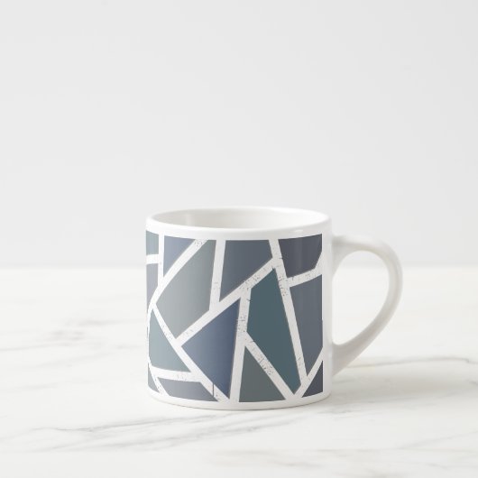 Blauwgrijs mozaïekpatroon espresso kop (Rechts)