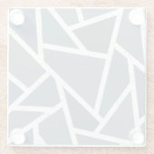 Blauwgrijs mozaïekpatroon glazen onderzetter (Achterkant)