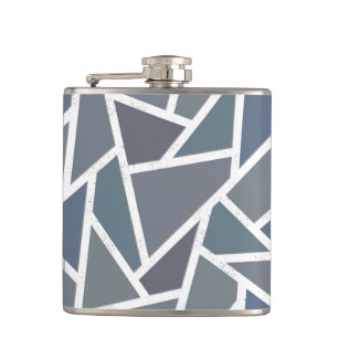 Blauwgrijs mozaïekpatroon heupfles