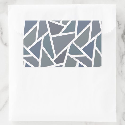 Blauwgrijs mozaïekpatroon rechthoekige sticker (Tas)