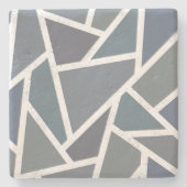 Blauwgrijs mozaïekpatroon stenen onderzetter (Voorkant)