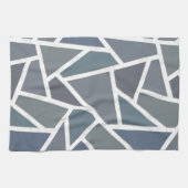 Blauwgrijs mozaïekpatroon theedoek (Horizontaal)
