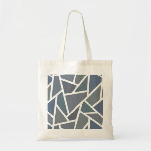 Blauwgrijs mozaïekpatroon tote bag