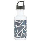 Blauwgrijs mozaïekpatroon waterfles (Voorkant)