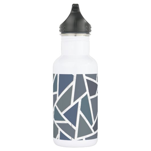 Blauwgrijs mozaïekpatroon waterfles (Rechts)