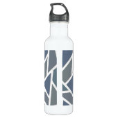 Blauwgrijs mozaïekpatroon waterfles  (Achterkant)