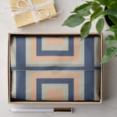 Blauwgrijs Sinaasappel vierkanten geometrisch Tissuepapier (Geschenk)