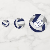 Blauwgrijs Team Kleuren kinder volleybal partij Confetti (Voorkanten)