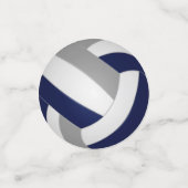 Blauwgrijs Team Kleuren kinder volleybal partij Confetti (Kleine voorkant)