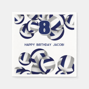 Blauwgrijs Team Kleuren Volleybal kinder Sport Servet