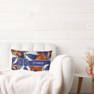 Blauwgrijs Veel basketballen kinder sportkamer Kussen