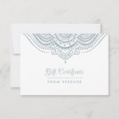 Blauwgrijs Wit Mandala Cadeaubon Design (Voorkant)