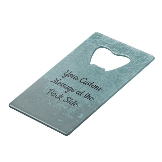 Blauwgrijze creditcard openen creditkaart flessenopener (Achterkant Gekanteld)