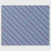 Blauwgrijze diagonaalstrepen cadeaupapier (Vlak)