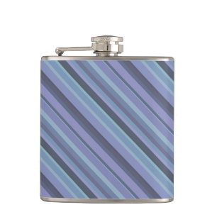 Blauwgrijze diagonaalstrepen heupfles