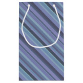 Blauwgrijze diagonaalstrepen klein cadeauzakje (Achterkant)