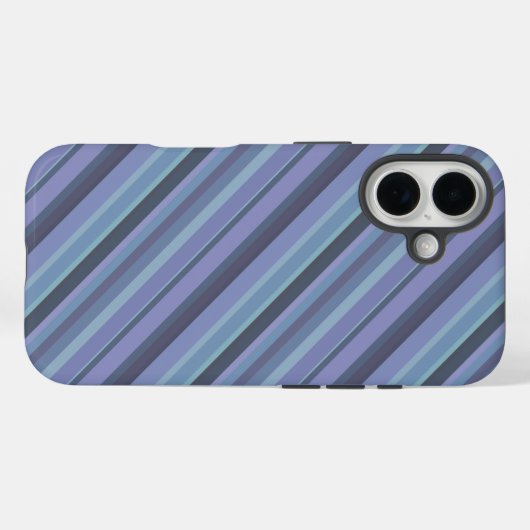 Blauwgrijze diagonale strepen Case-Mate iPhone case (Achterkant (horizontaal))