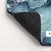 Blauwgrijze faux marmer textuur muismat (Hoek)