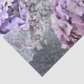 Blauwgrijze florale hydrangea Bloedpatroon Tissuepapier (Detail)