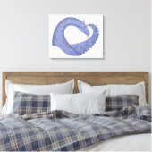 Blauwgrijze hartdraak op wit canvas afdruk (Insitu (Slaapkamer))