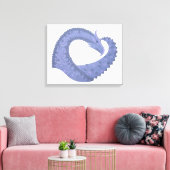 Blauwgrijze hartdraak op wit canvas afdruk (Insitu (Woonkamer))