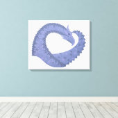 Blauwgrijze hartdraak op wit canvas afdruk (Insitu (Houten vloer))