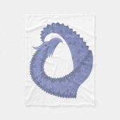 Blauwgrijze hartdraak op wit fleece deken (Voorkant)