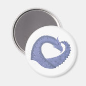 Blauwgrijze hartdraak op wit magneet (Voorkant / Achterkant)