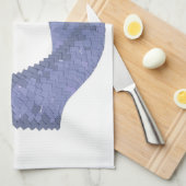 Blauwgrijze hartdraak op wit theedoek (Quarter Fold)