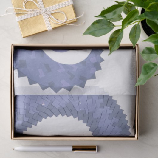 Blauwgrijze hartdraak op wit tissuepapier (Geschenk)