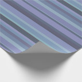 Blauwgrijze horizontale strepen cadeaupapier (Hoek)
