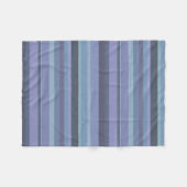 Blauwgrijze horizontale strepen fleece deken (Voorkant (Horizontaal))