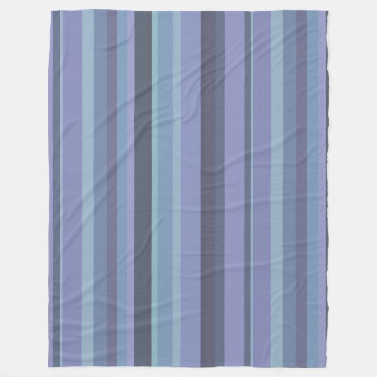 Blauwgrijze horizontale strepen fleece deken (Voorkant)