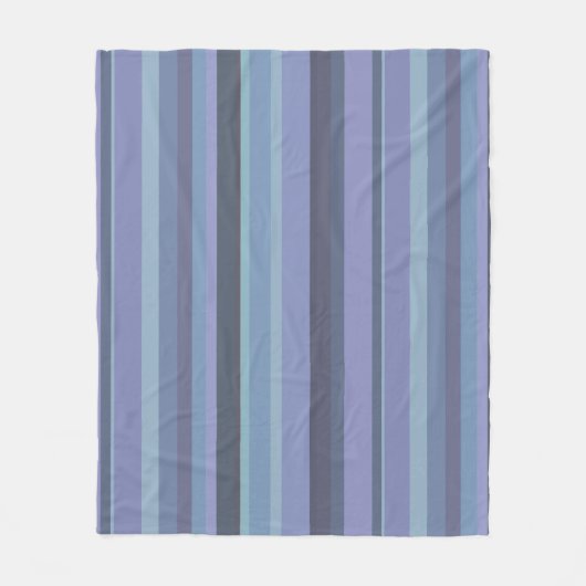 Blauwgrijze horizontale strepen fleece deken (Voorkant)
