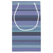 Blauwgrijze horizontale strepen klein cadeauzakje (Achterkant)